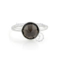 Beautiful Smoky Quartz Gemstone New Design Damas anel de dedo para mulheres no atacado